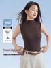 Gilet a Maglia Senza Maniche con Scollo Alto in Tencel Lyocell Traspirante Effetto Ghiaccio per Donna - Versatile Strato Interno o Esterno