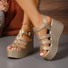 Fashion Fashion Wedge Heel Sandals Lightweight Shoes Fashion Platform Thick Bottom Shoes Buckle Casual Comfortable Walking Sandals Women