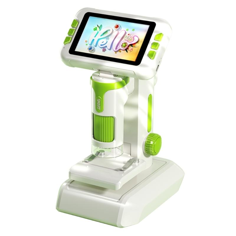 

Mode Kids Digital Microscope Handheld Desktop Hanging Design Including Adjustable Stand for Flexible Observation зелений