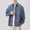 New Spring Japanese Retro Men's Loose Shirt Striped Casual American Shirt Jacket