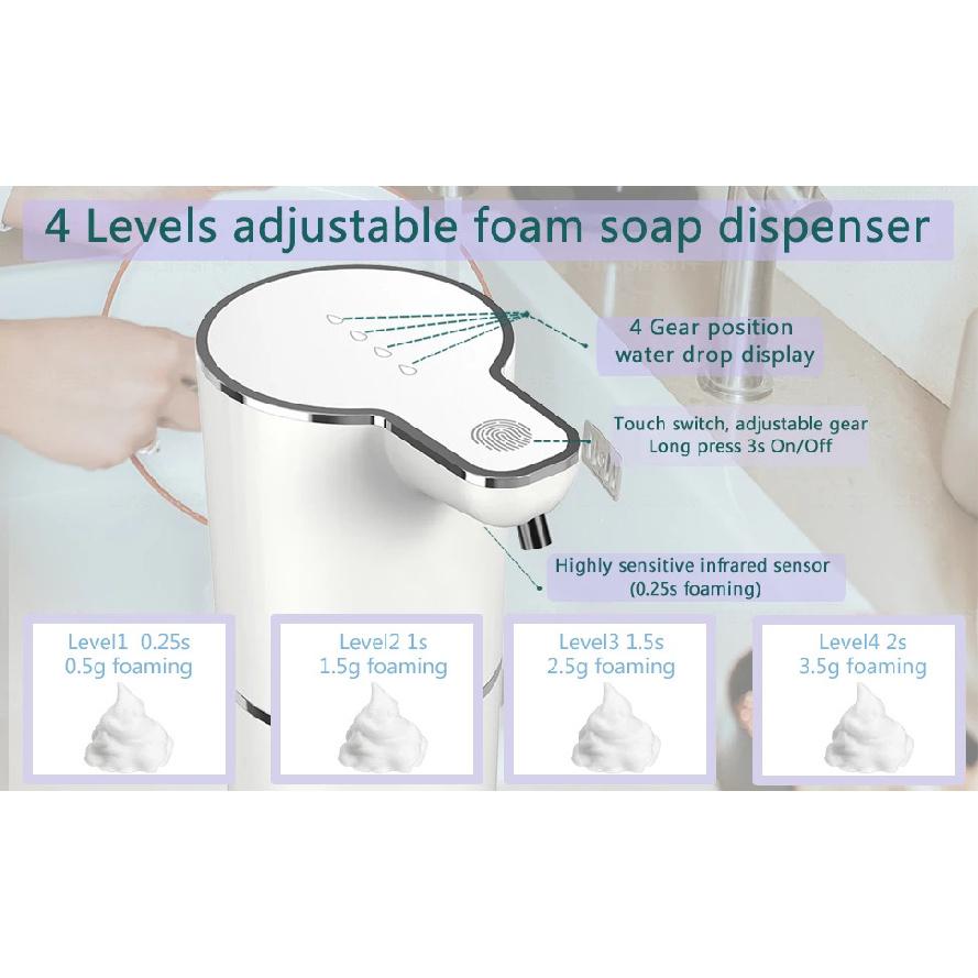 350ML Automatic Infrared Sensing Soap Dispenser Electric Non-Contact Foam Washing Machine Detergent Dispenser Wall Mounted
