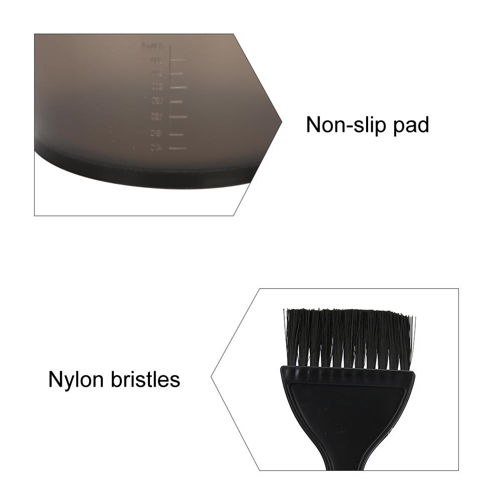 Hair Colo Brush Hair Tint Salon Mixing Bowl Anti‑Slip Hair Dyeing Styling Tool(Black )