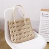 IELGY Vacation Beach Straw Bag Hollow Classy One-Shoulder Portable Woven Bag