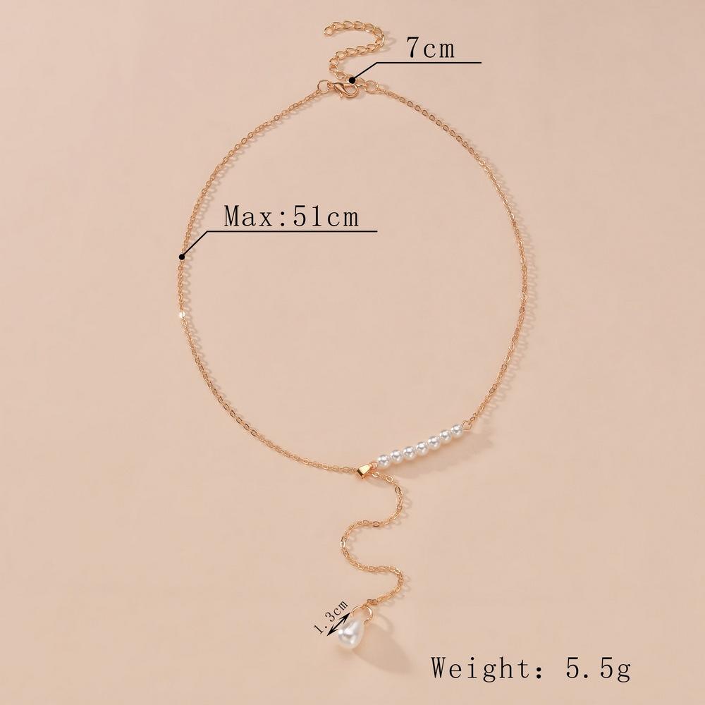 Angebot, Kaltwind-Perlenanhänger, lange elegante verstellbare Halskette für Damen.