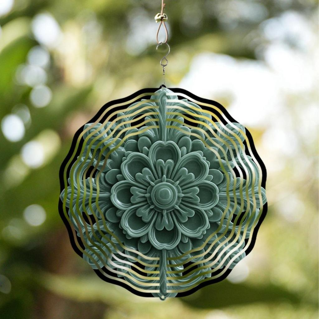 Metal Wind Spinner Mandala Wind Chime for Outdoor Indoor Decor All Season Holiday Gift Housewarming Decoration No Electricity Needed