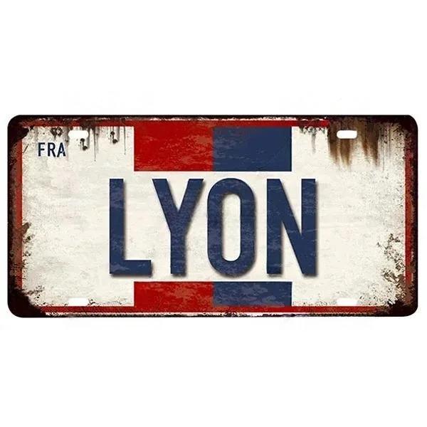 Vintage France City Plate PARIS/LYON/MARSEILLE Flag Poster Metal Plaque Aluminum Sign Man Cave Garage Club Bar Cafe Wall Decor