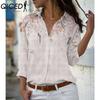 QICED 38 Color Women's Fashion Casual Long Sleeve POLO Neck Blouses & Shirts