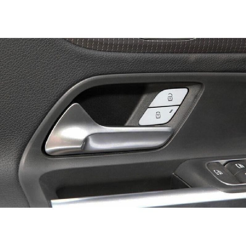 Inner Door Buckle Button Switch Sticker Matte Silver - For Benz GLA W156