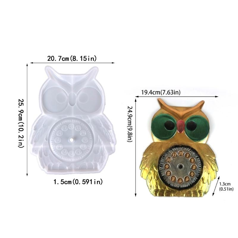 Clock Resin Molds Arabic Numerals Silicone Mould 3D Owl Clocks Casting Epoxy Resin Mold Handmade DIY Jewelry Making