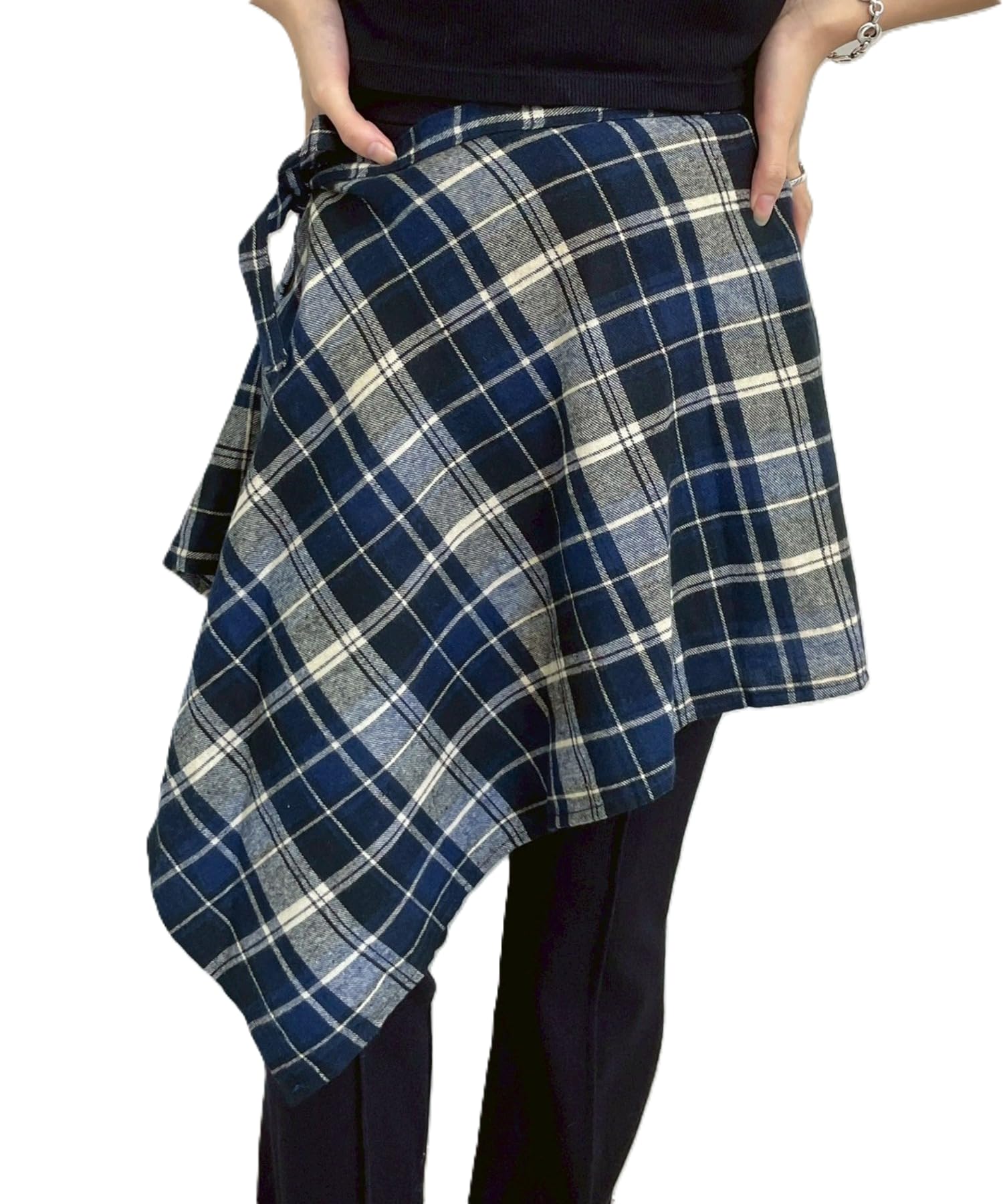 

WEGO Check Wrap Size Black Women s Skirt, F, чёрный