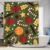 Tu Christmas Shower Curtain Holiday Festive Pattern Waterproof Bathroom Decor Farmhouse Style Holiday Decorations Winter Themed