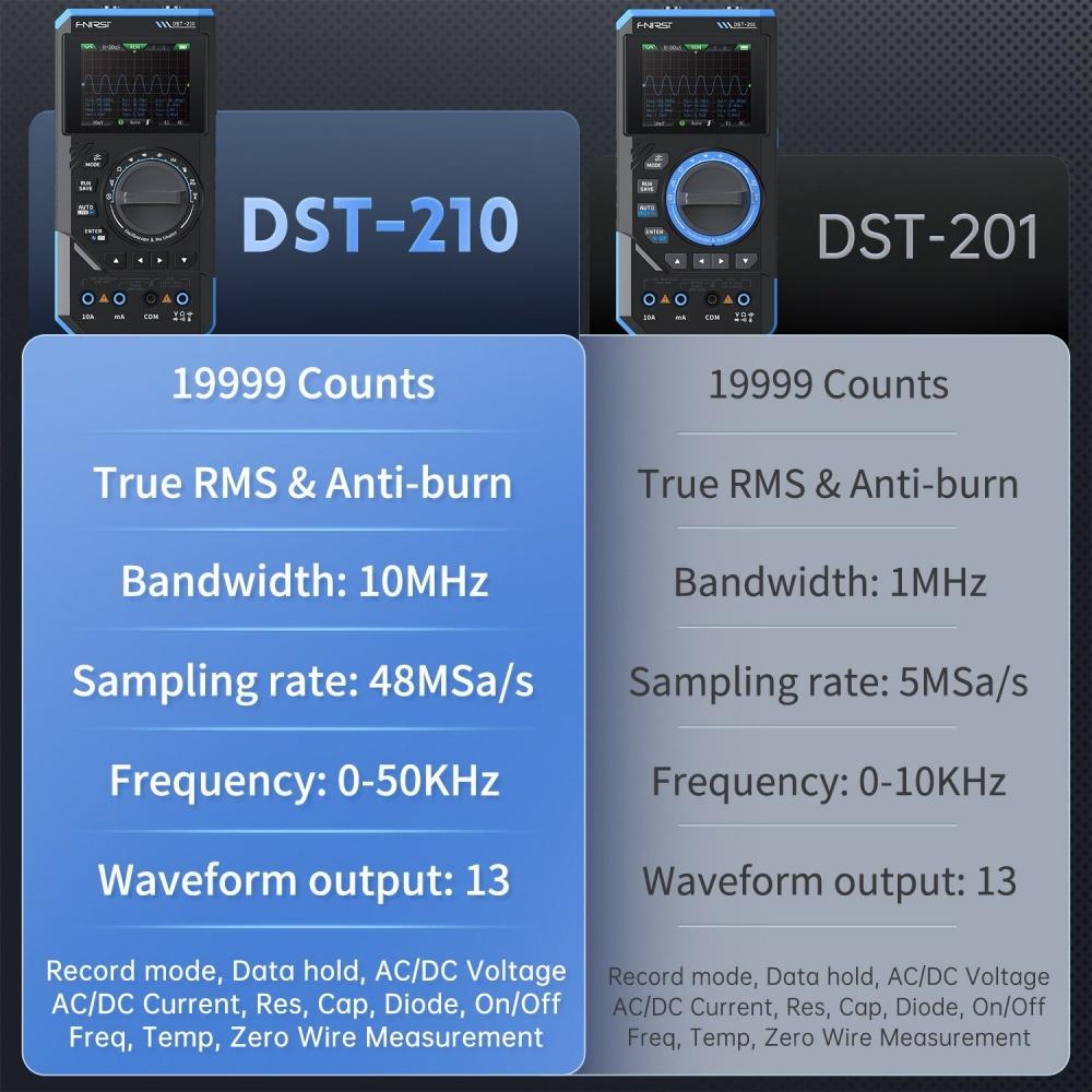 DST-201 und DST-210 3 in 1 Digitales Multimeter Elektronisches Reparatur-Erkennungswerkzeug 19999 Zählwerte 10MHz/1MHz Tragbares Elektrikerwerkzeug