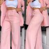 Women Suits 2 Piece Set Business Casual Dressy Oversized Blazer Jacket and Wide Leg Dress Pantsuits Formal Outfits