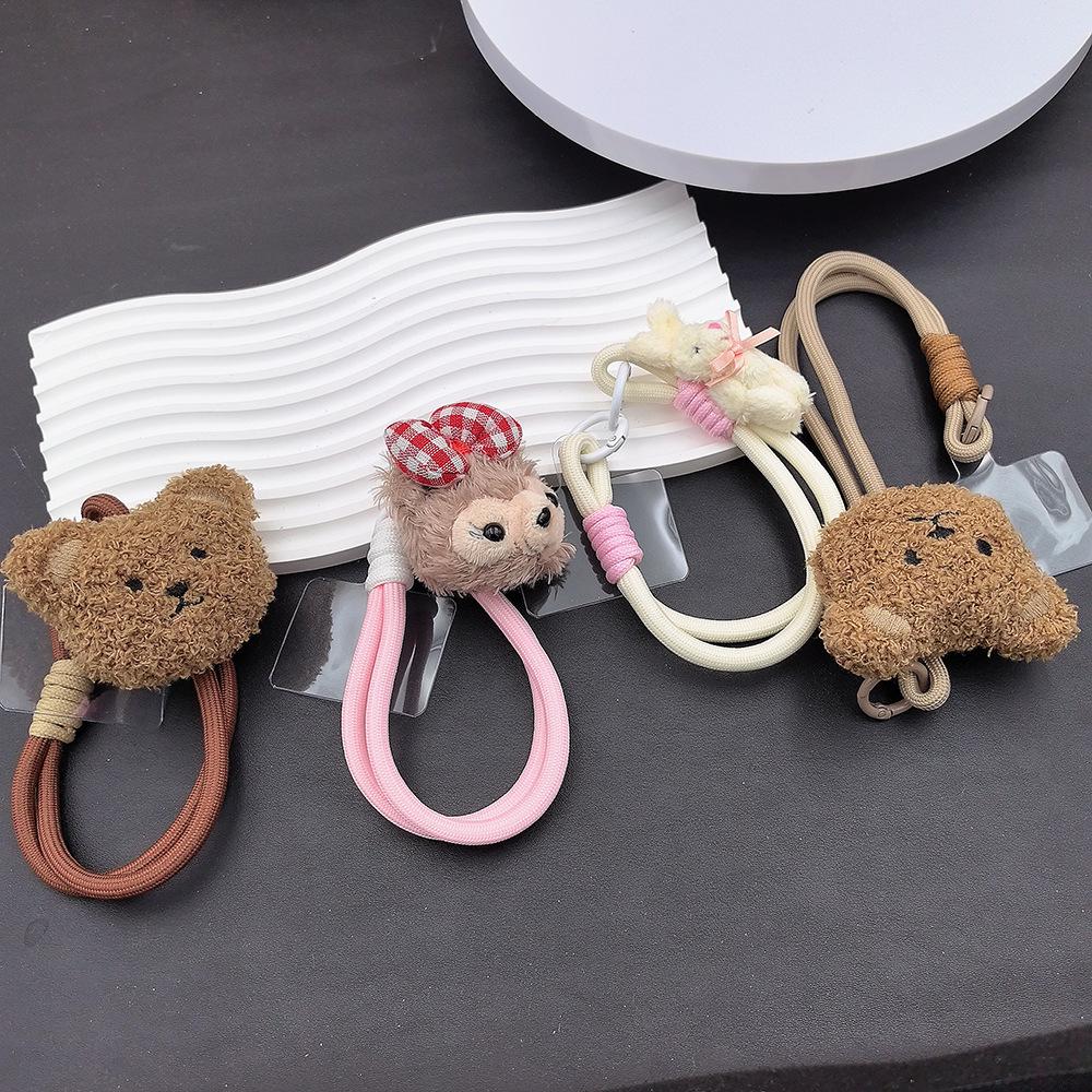 Autumn/Winter Cute Bear Plush Wristlet Phone Case & Lanyard