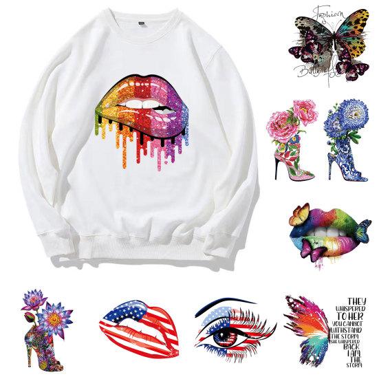 

Красивая декоративная футболка с термопереносом и милой бабочкой, термонаклейки, нашивка для одежды, аппликация, аксессуары для швейного магазина