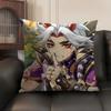 Arataki Itto Genshin Impact Cute Cushion Cover Natural Linen Organic Fabric DoubleSided Printing Sofa Home Decor Pillow Case