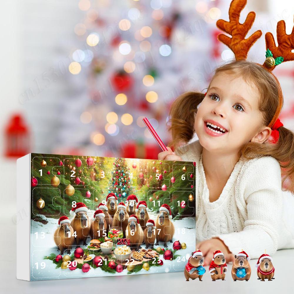 Capybara Advent Calendar 2025 24 Days Christmas Countdown Calendar Cute Capybara Christmas Ornaments Christmas Tree Pendants