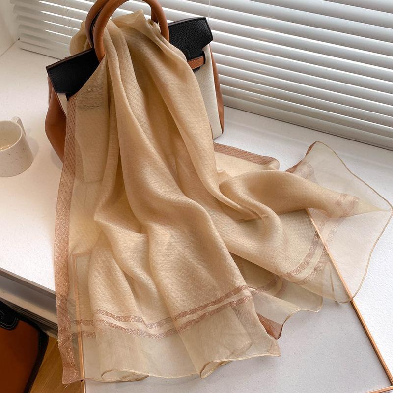 2025 Solid silk wool scarf women hijab pashmina shawls and wraps Luxury Brand Foulard Bandana Bufanda Blanket Scarves
