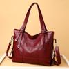 Women New PU Soft Leather Texture Shoulder Bag Large Capacity Fashion Patchwork Handheld Bag Water-Resistant Tote Bag