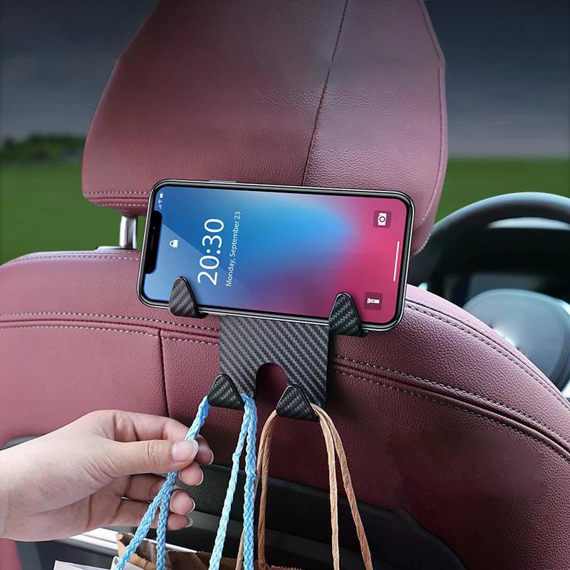 1/2Pcs Car Seat Headrest Hook Hanger Storage Organizer Universal For Handbag Purse Coat Fit Universal Vehicle Plastic