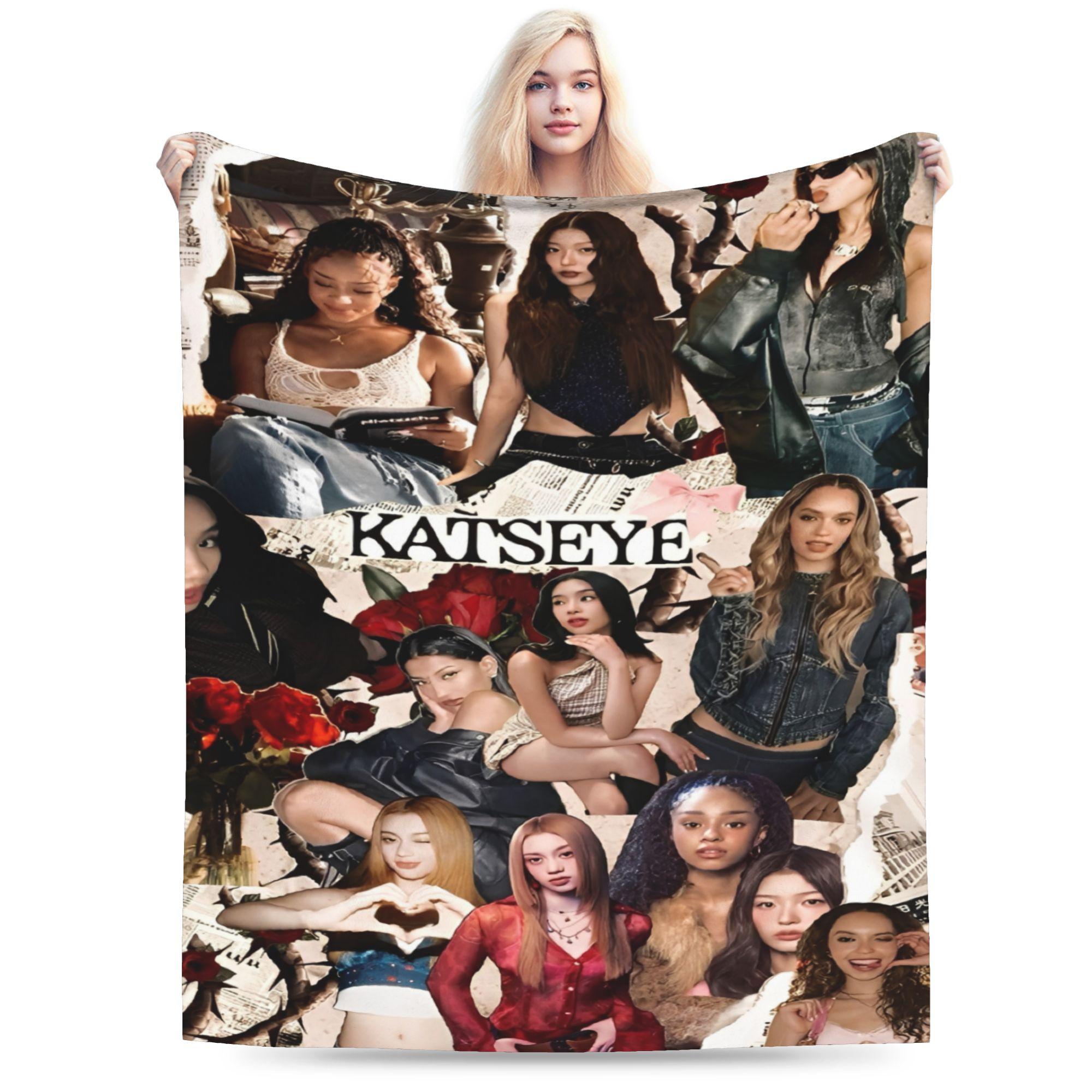 Katseye kpop k-pop девушка Мерч Одеяла Сверхмягкий Коралловый Флис Плюшевые Пледы Уютные Постельные Принадлежности Пледы 30x40in