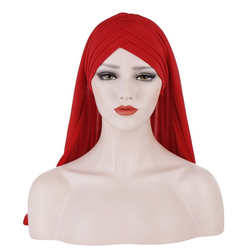 Women Muslim Islamic Headscarf Elegant Scarf Pure Color Artificial Silk Jacquard Weave Scarf Muslim Shawl