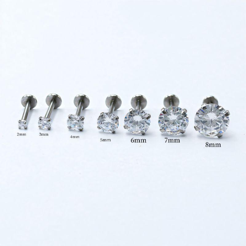 

Titanium Steel Alloy Ear Studs Ear-Caring Ear Bone Stud Short Rod Couple Stud Earring for Men Sterling Silver Piercing Chinese Ear Ear Bone Pin 2mm long drill pipe 4mm thick 1.2