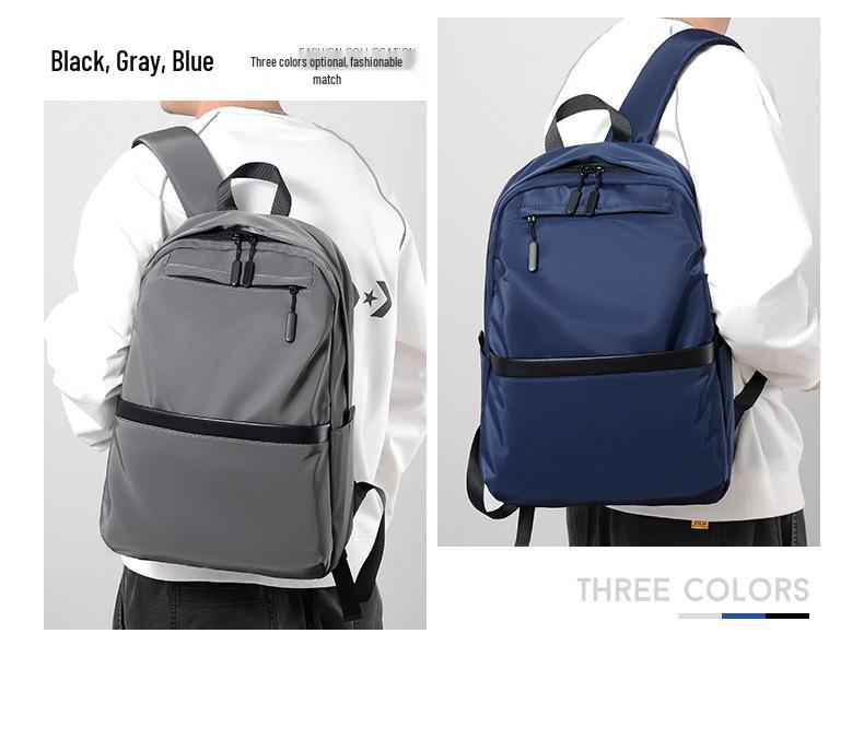 Men's Large Capacity Polyester Backpack for Junior High Students – Trendy, Casual, and Perfect for Travel or Computers