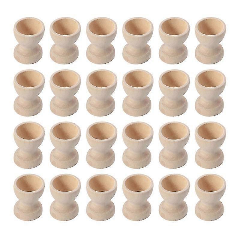 24pcs Wooden Egg Holders Egg Cups Egg Storage Holders Easter Egg Cups For Home