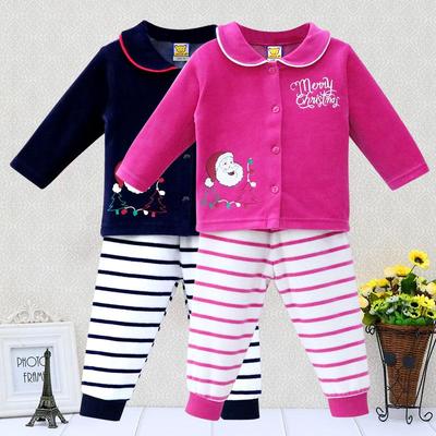 Ensemble chemise d'hiver en velours pour enfants filles, ensemble décontracté, tenues de sport, vêtements chauds à boutons, T-Shirt à manches longues, pantalon, vêtements de noël