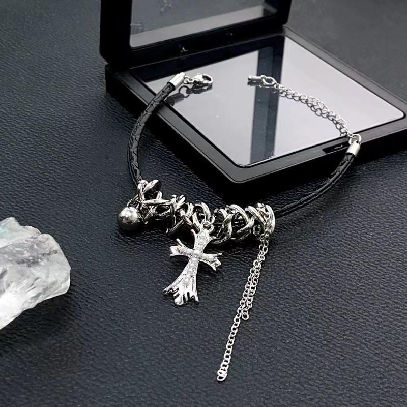 

Asymmetrical Sweet Cool Cross Tassel Leather Bracelet For Women Trendy Gift Fashionable