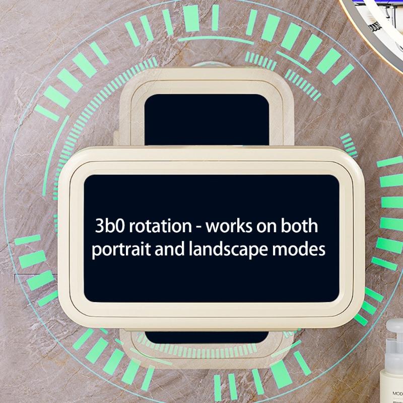 Shower Phone Holder Rotation Angle Adjustable Wall Mount For Waterproof Gaming And Video Watching