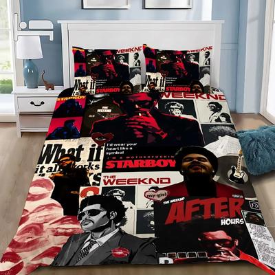 The W-Weeknd Xo Bedding Set For Bedroom Soft Modern Bedspreads Comefortable Kids Duvet Cover Quilt Cover And Pillowcase