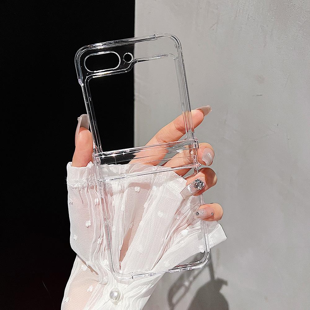 Phone Case for Samsung Z Flip 1 2 3 4 5 6 Z Fold 2 3 4 5 6 Motorola Razr 40 50 Oppo Find N N2 N3 N5 N2 Flip High Transparency Folding Screen