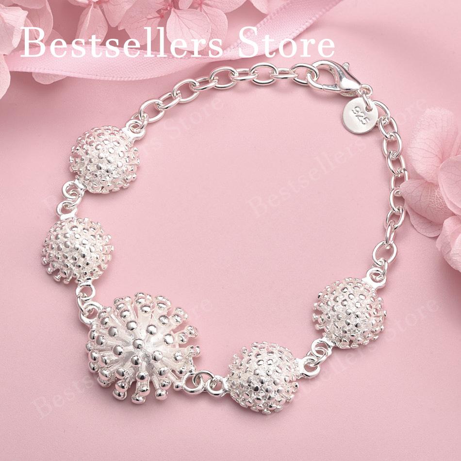 Luxury 925 sterling silver 8-inch exquisite sea urchin bracelet for women s wedding party jewelry accessories 20cm