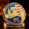 250th Anniversary Commemorative Coin Independence Day Founding Medal Challenge Coin Embossed Metal Coin Color Printed Badge