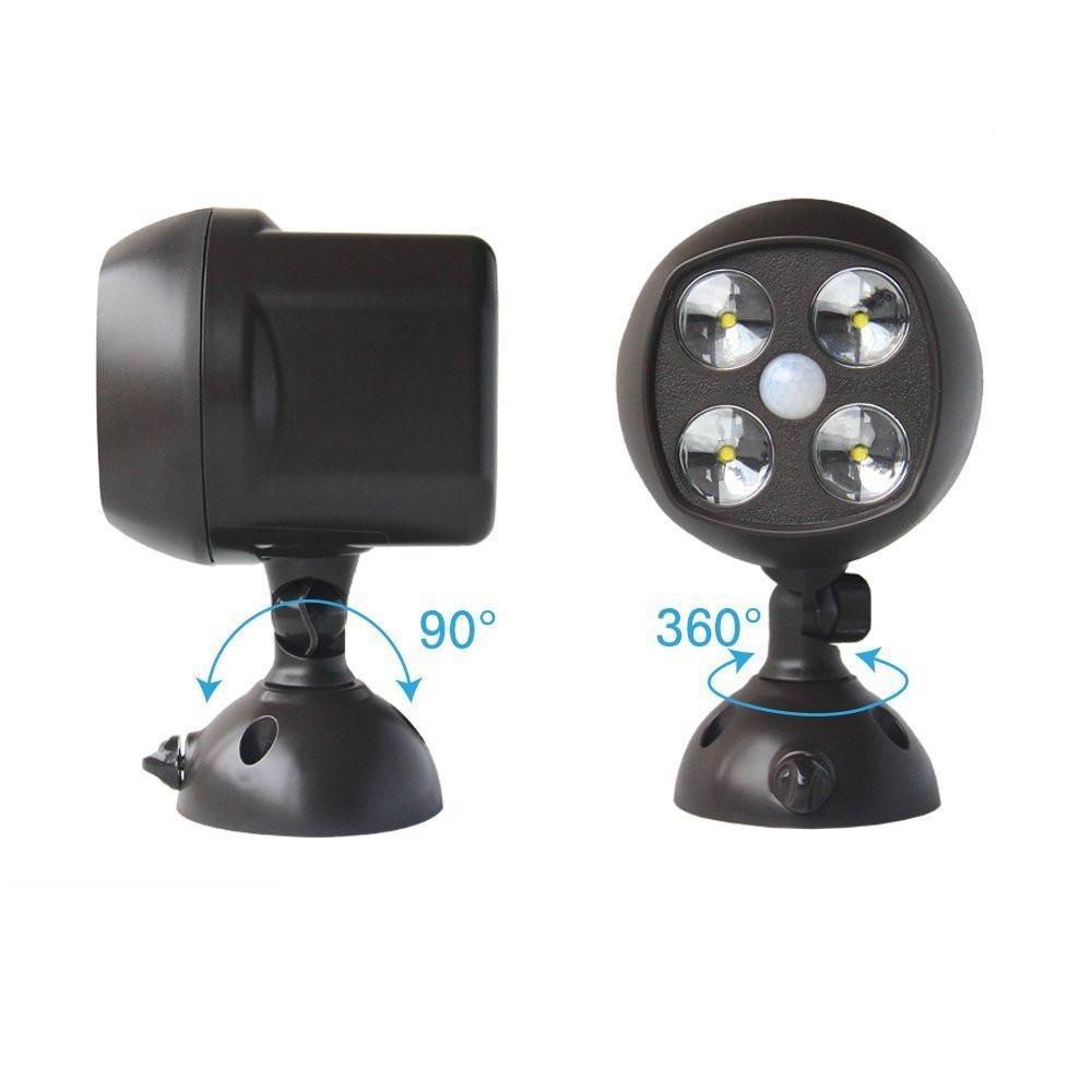 360° Battery Power Motion Security LED Light Garden Outdoor Indoor