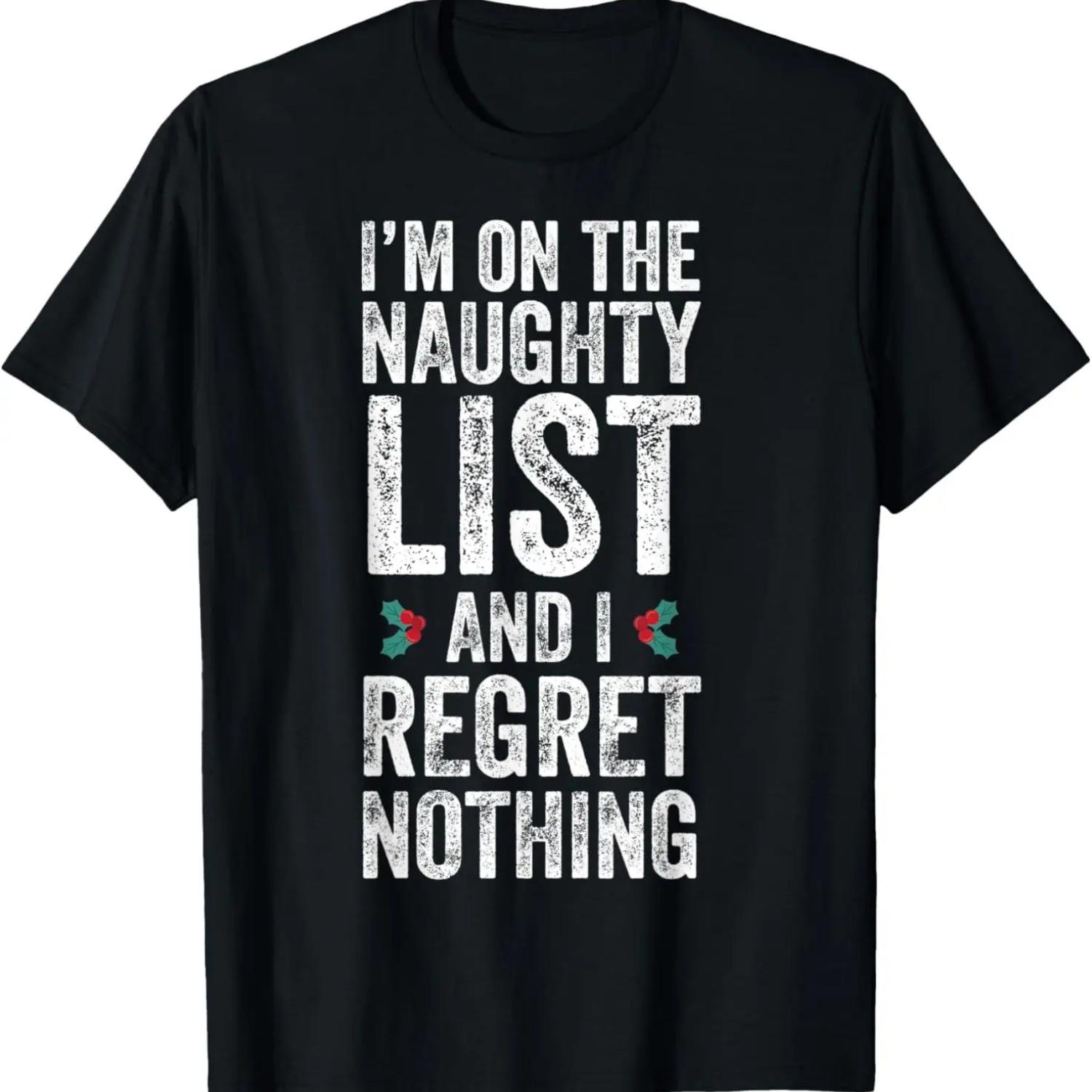Naughty List Pajamas Men Women Funny Christmas T-Shirt S