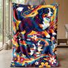 Floral Canine Fantasy Theme blanket Lightweight Warm Flannel Blanket Decorative Throw Blanket for Home Decoration