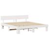 Bed Frame with Headboard White 180 X 200 Cm Solid Pine Wood