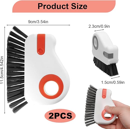 Multi Function Groove Cleaning Brush 2 in 1 Handheld Crevice Cleaner for Window Door Track Floor Kitchen Household Cleaning Tool