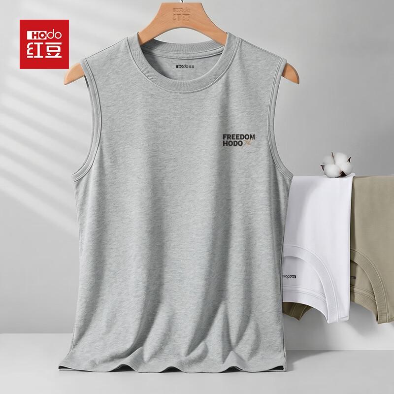 Hodo Men s Pure Cotton Loose Fit Tank Top 3XL серый