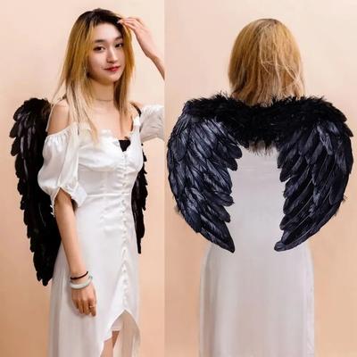 New White Feather Wings Handmade Black Cosplay Little Wings Party Props Angel Wings Party