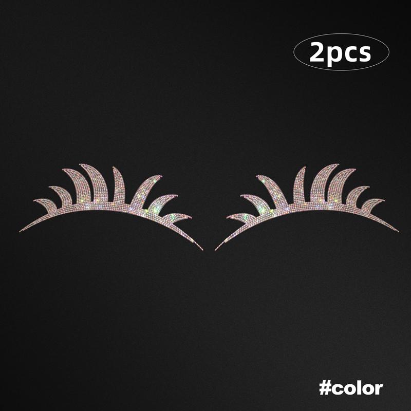 

2 шт. блестящие наклейки на ресницы для автомобильных фар, наклейка на ресницы, украшения для автомобиля, аксессуары для кузова автомобиля, наклейка на лобовое стекло