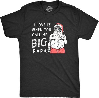 Mens Santa T Shirts Funny Christmas Party St Nick Xmas Joke Tees for Guys