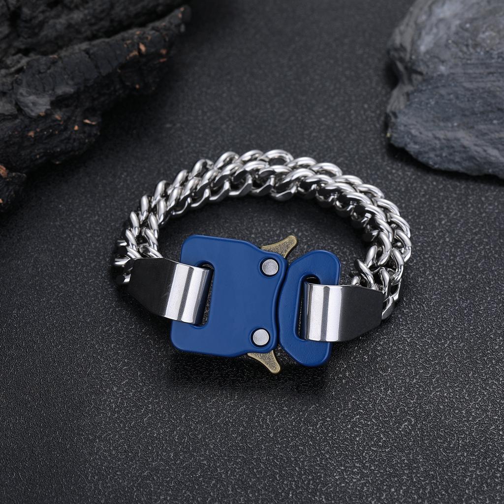 Europäischer und Amerikanischer Stil Vielseitige High Street Funktionale Doppellagige Kubanische Kette Titanstahl Kurze Vintage Halskette Armband Großhandel für