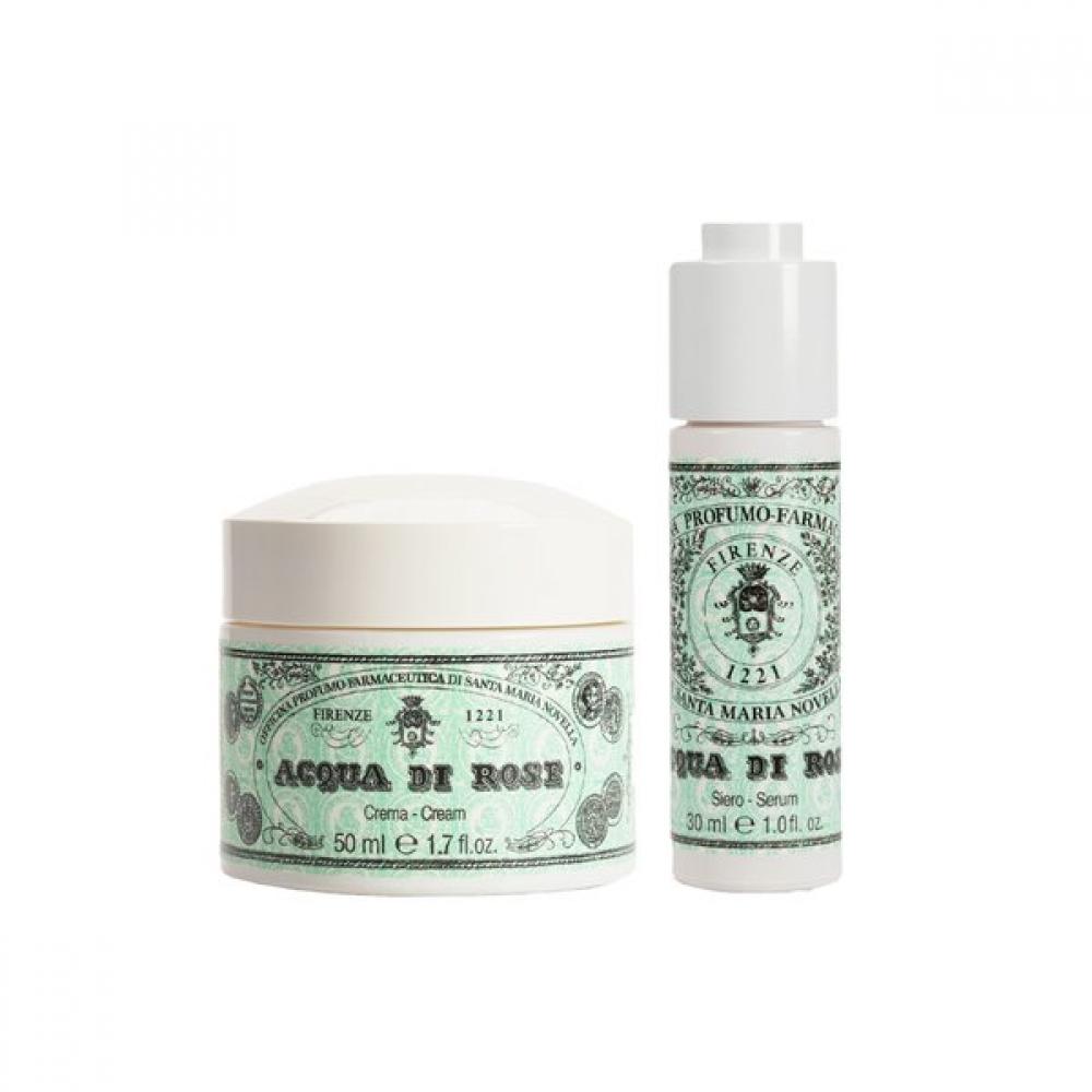 Santa Maria Novella Aqua Di Rosa Cream + Aqua Di Rosa Serum 50ml + 30ml Single option