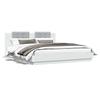 Bed Frame with Headboard and LED Lights White 180 x 200 cm