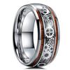 Fashion 8mm Men Titanium Wedding Rings Green Shell Inlay Stainless Steel Rings For Men Wedding Band Anniversary Birthday Gifts