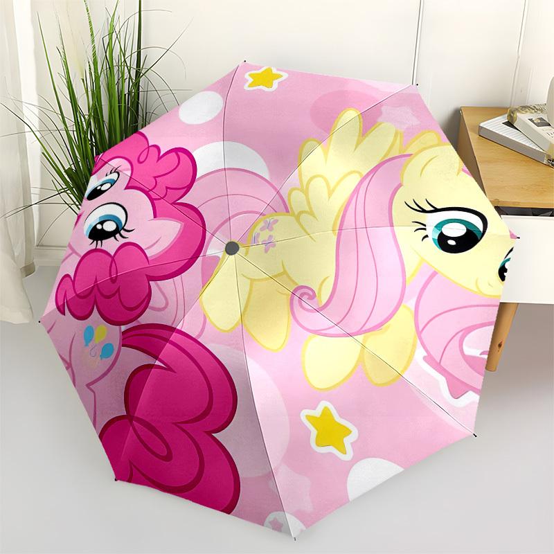 

Pony Party Bright Colors Automatic Opening and Closing, 8 rib Structure Portable Umbrella, Suitable for Men and Women in All Seasons Perfec